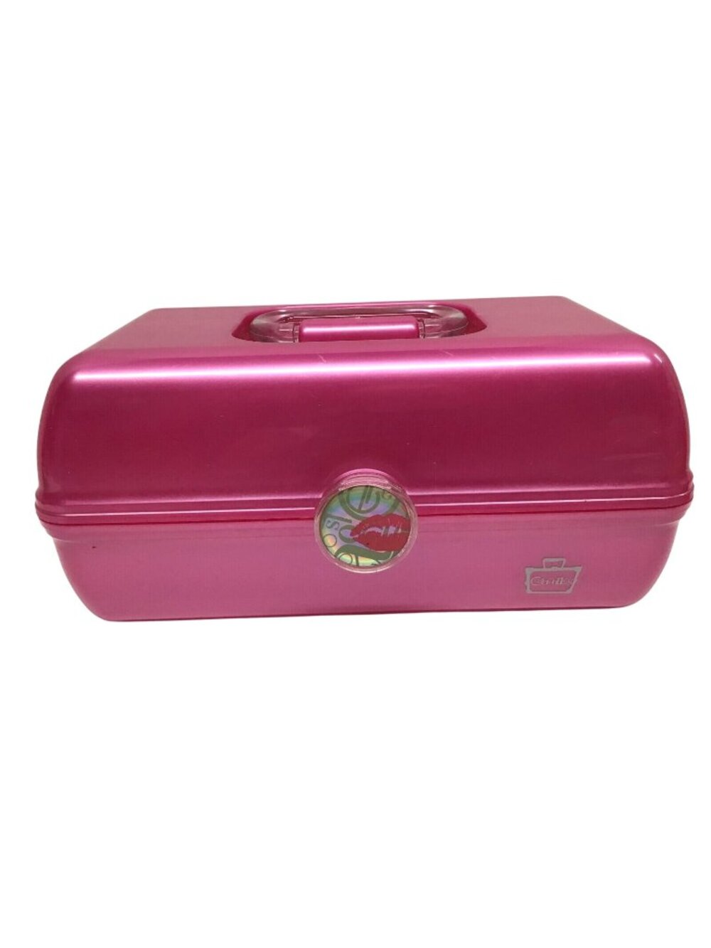 Caboodles Vintage 1990s Pink Makeup Case with Mirror and Tray